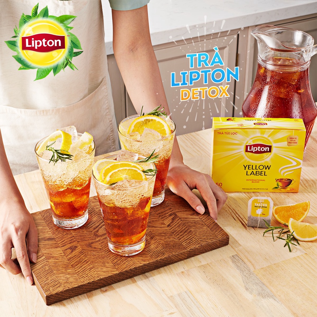 Hộp 100 Gói Trà Túi Lọc Lipton Nhãn Vàng 2g/gói