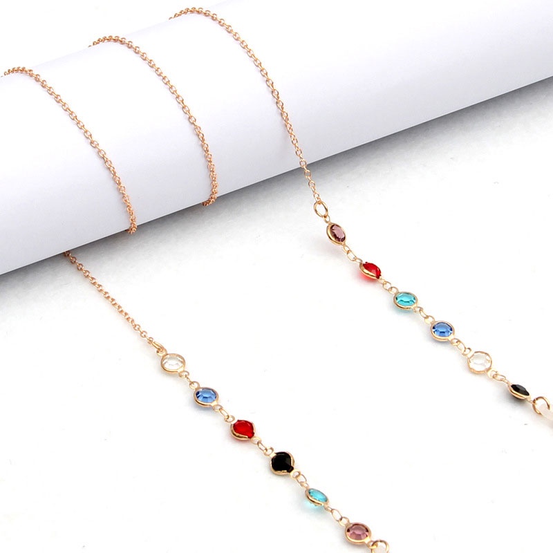 Dây gắn khẩu trang XIAOBOACC phối ngọc trai hạt cườm hình trái tim phong cách cổ điển