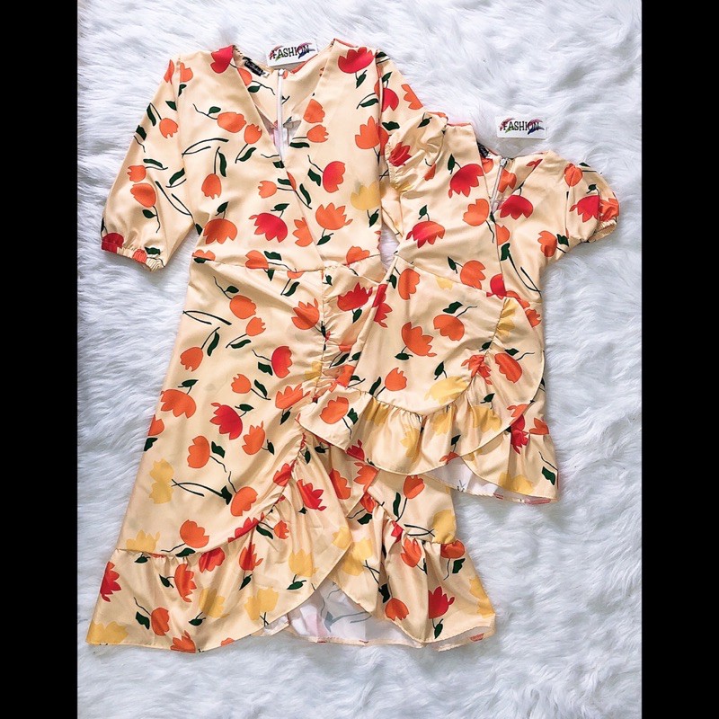 Đầm đôi thiết kế Set Cam Sữa 🍊 Có size Mẹ và Bé
