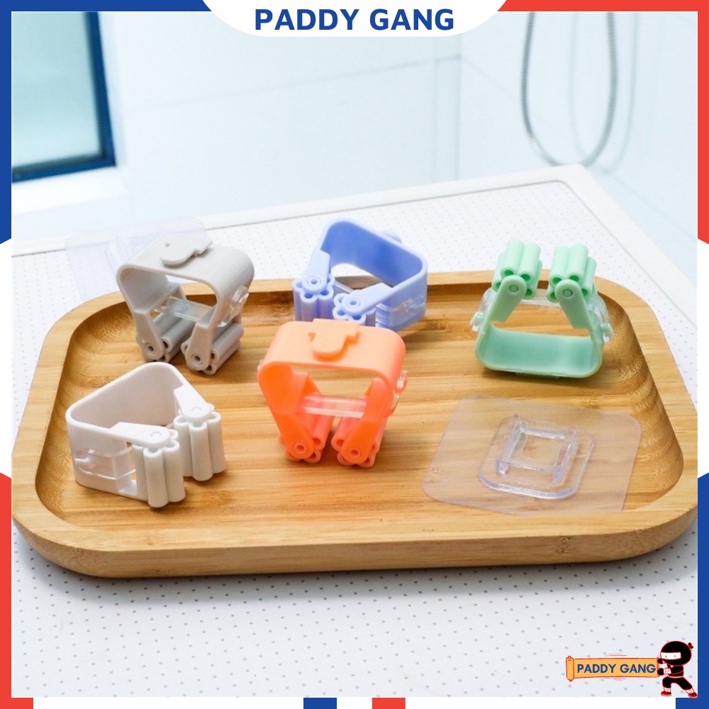 Móc Dán Tường Kẹp Giữ Cây Lau Nhà Tắm Bếp, Miếng Kẹp Chổi Chà Cọ Vệ Sinh Gắn Tường Miếng Dính Treo Chổi Chịu Lực