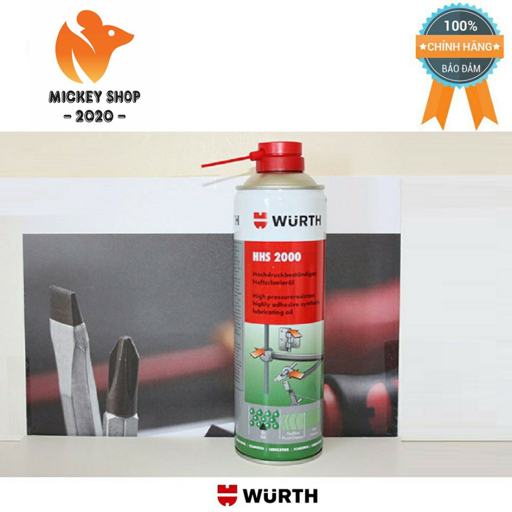 [GERMANY] Mỡ Bò Nước Bôi Trơn Chịu Nhiệt Wurth HHS 2000 (500ml) 0893106