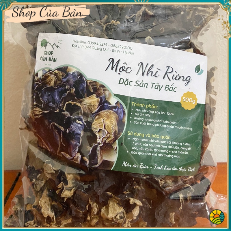 Mộc nhĩ rừng khô Tây Bắc gói 500g hàng loại 1, mộc nhĩ đen rừng phơi khô tự nhiên, nấm mèo sạch thơm ngon