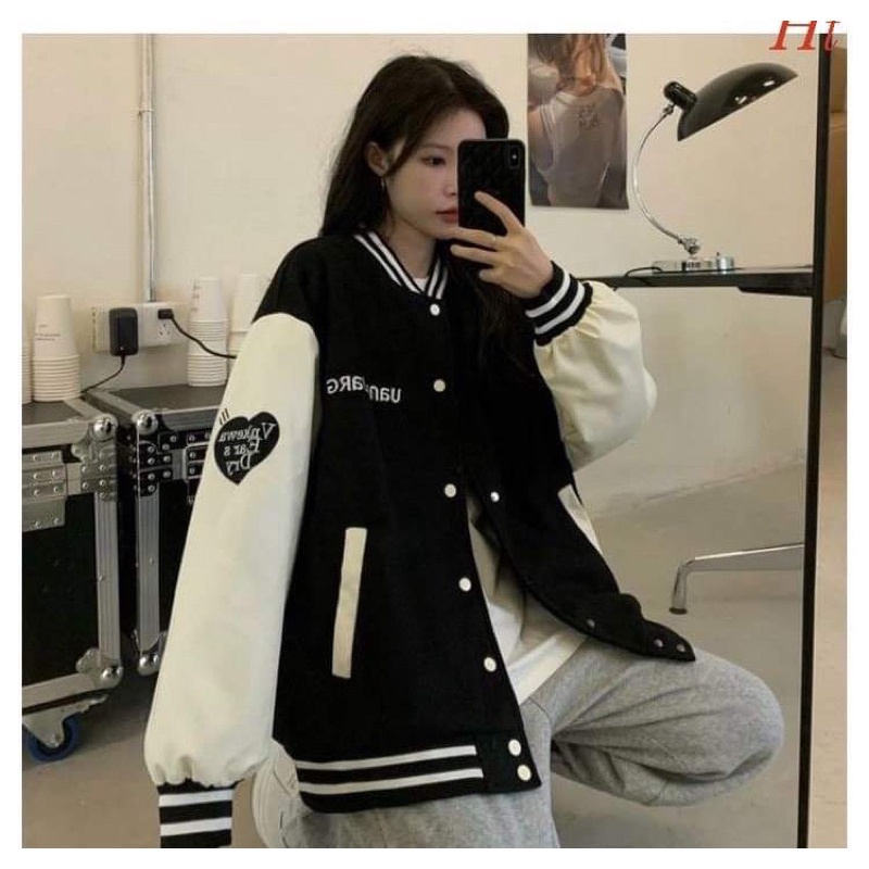 Áo bomber nỉ tim UNA