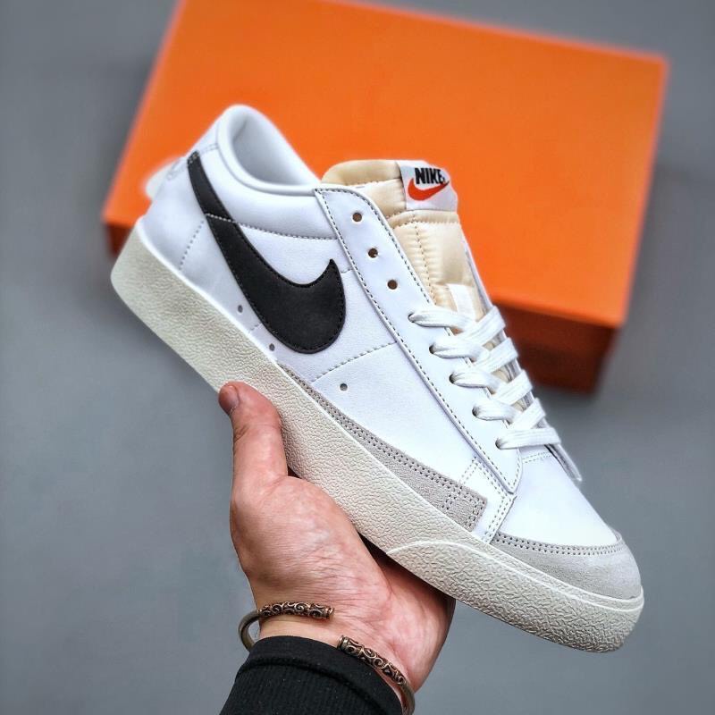 Giày thể thao sneaker Blazer Mid 77 Vintage trắng vạch đen cổ thấp