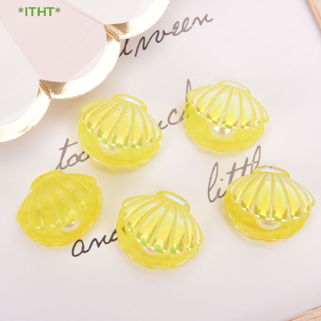 Bộ 5 Vỏ Ngọc Trai Bằng Nhựa Resin Dùng Trang Trí DIY Mới