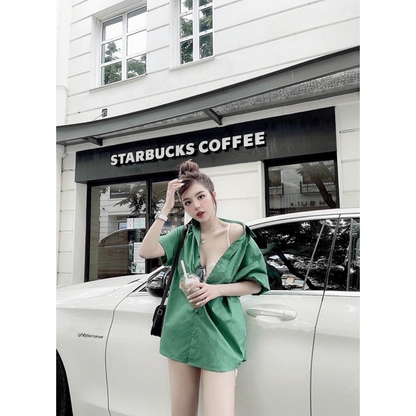 Áo sơ mi BITYY TOP thiết kế dáng rộng thụng cộc tay cổ bẻ siêu xinh, Áo kiểu nữ rẻ đẹp trẻ trung