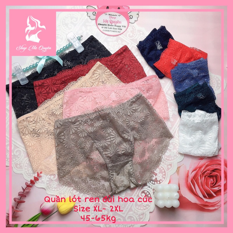 Quần lót nữ ren đùi hoa cúc sexy, không viền cạp cao ôm bụng nâng mông chất ren mềm mướt cho nàng thoải mái cả ngày