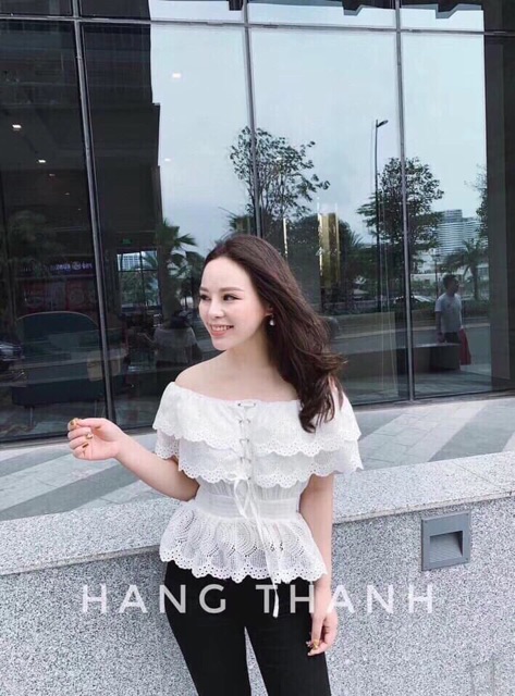 Áo trễ vai đũi thô hàng đẹp Quảng Châu