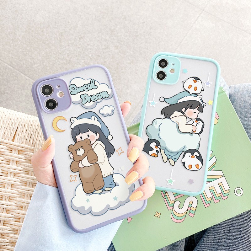 Ốp lưng iphone Bé Cánh Cụt nhám viền nổi cong 5/5s/6/6plus/6s/6splus/7/7plus/8/8plus/x/xr/xs/11/12/pro/max/plus/promax | BigBuy360 - bigbuy360.vn