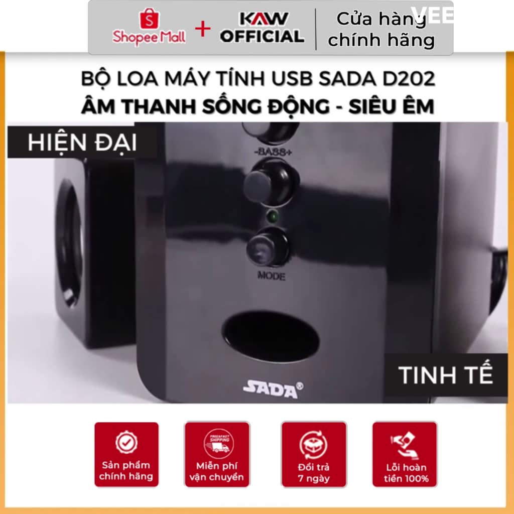 Bộ Loa Máy Tính, Loa Laptop USB SADA D202 Âm Thanh Sống Động - Thiết Kế Đẹp Mắt, Bền Bỉ KAW | BigBuy360 - bigbuy360.vn