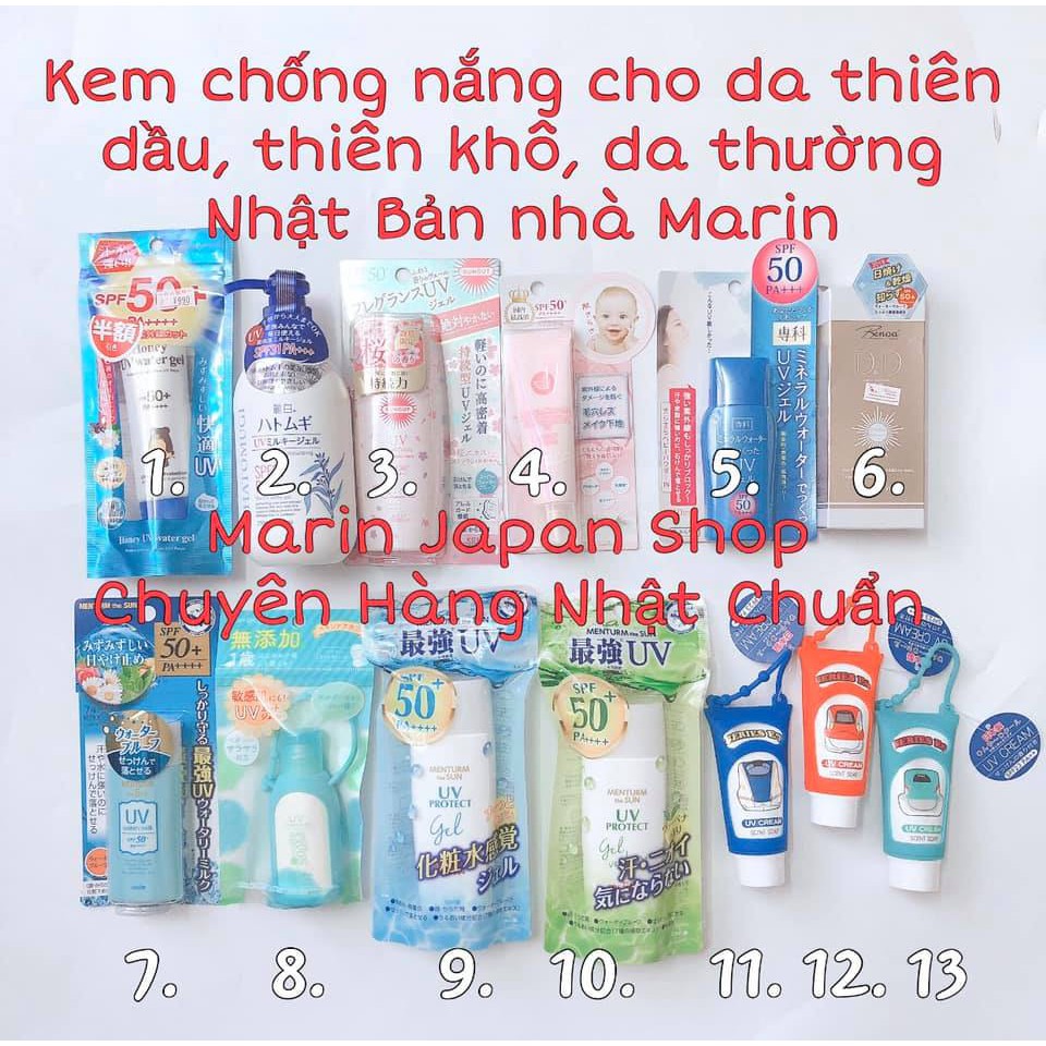 [ Tổng Hợp] Các loại Kem chống nắng cho da thường , da khô, da dầu Nhật Bản Nhà Marin Japan