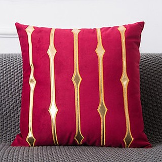 Gối tựa lưng trang trí sofa nhung viền ánh bạc hà lan
