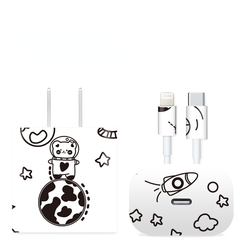 Miếng Dán Trang Trí Dễ Thương Cho Sạc iPhone 5w 18w 20w