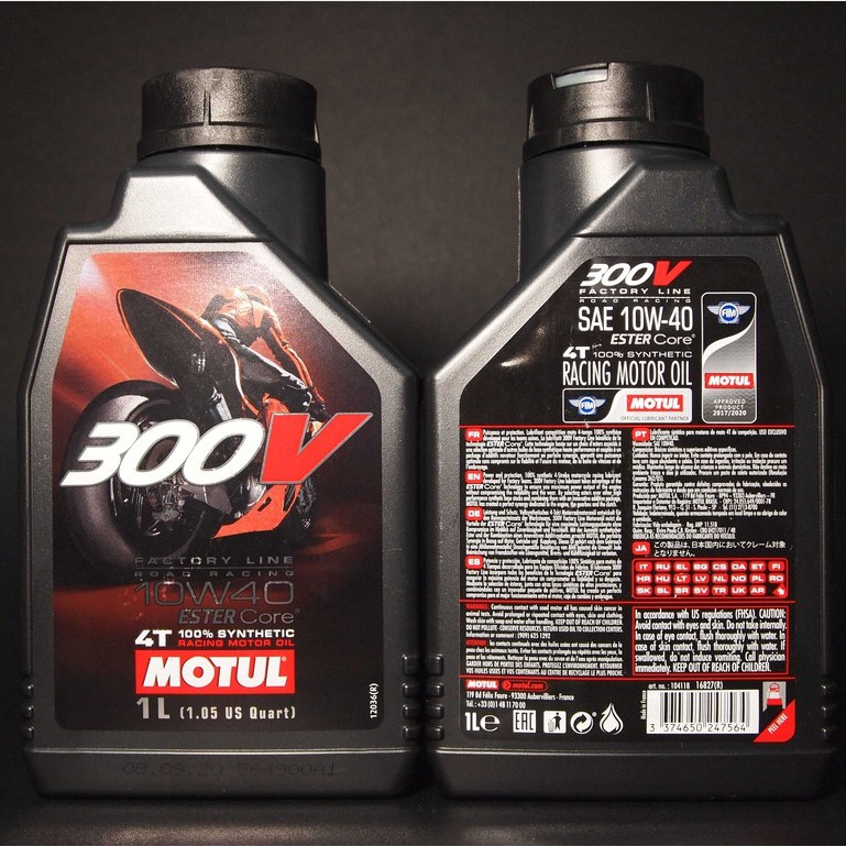 Motul 300V Factory Line 10W40 1L (tem 3 lớp)