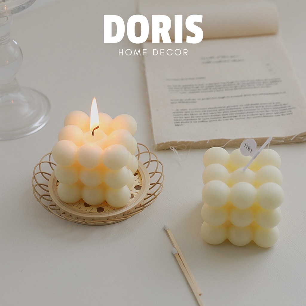 Nến thơm hình khối rubik, nến trang trí rubic đậu nành tự nhiên decor góc chụp ảnh - Doris.decor
