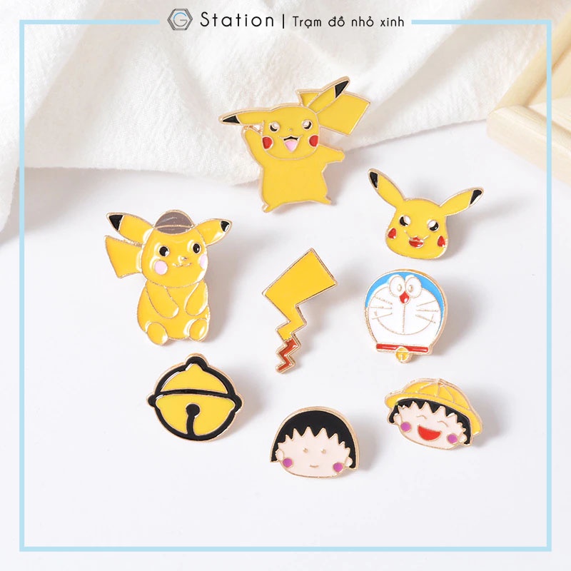 Pin cài áo Pika Pika Poke vẩy tay dễ thương - GC231