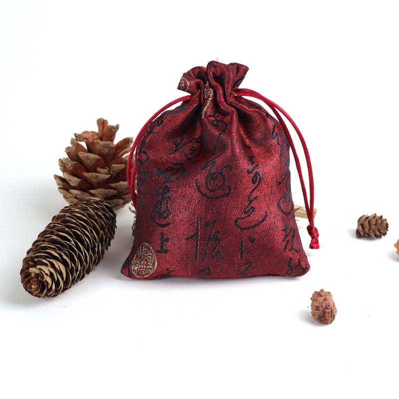 Túi Gấm Chữ Nho Thư Pháp 10x14cm đựng đồ phong thuỷ