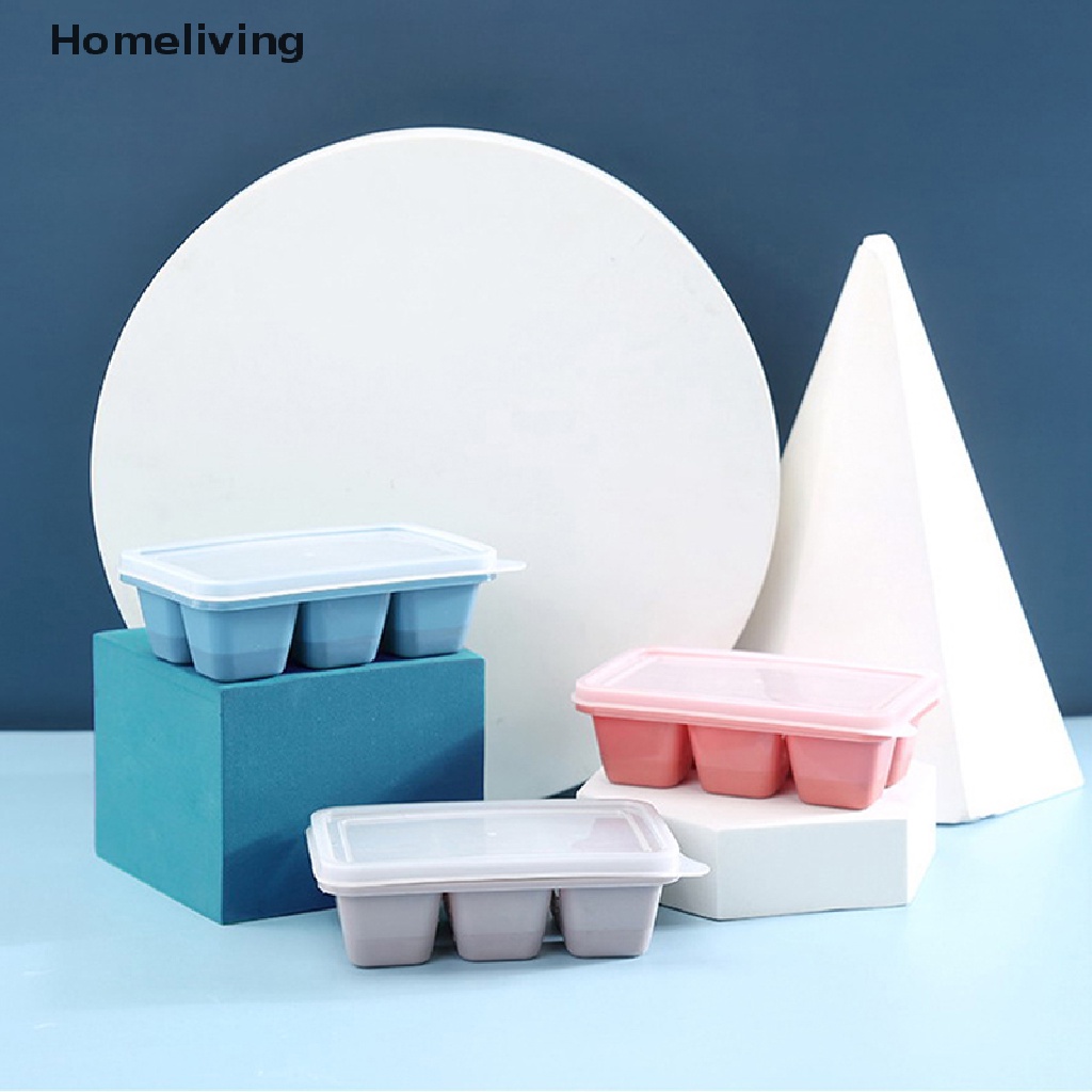 Khuôn Silicone Làm Đá Viên Hình Vuông Có Nắp Đậy Tiện Lợi