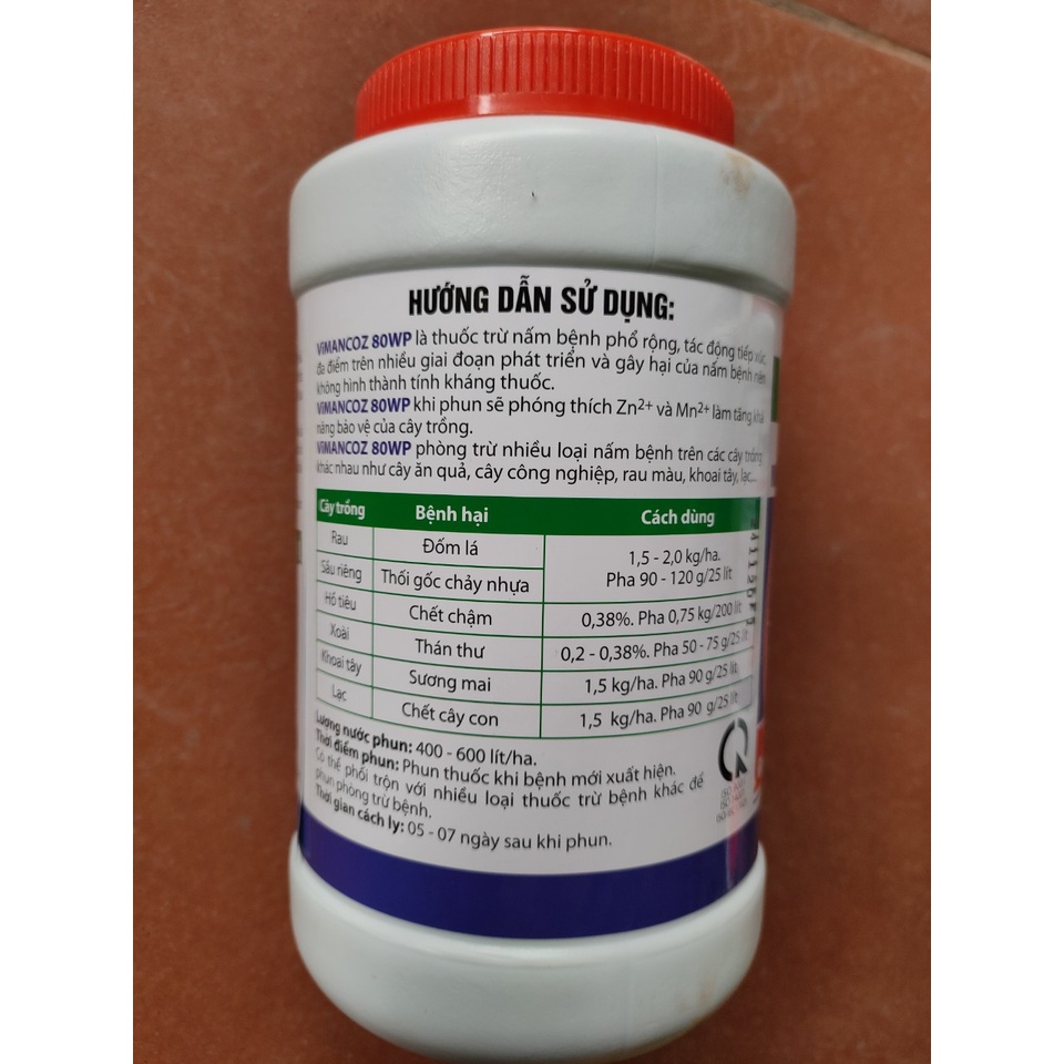 Vimancoz 80WP  đặc trị nấm bệnh phổ rộng, thán thư, ghẻ sẹo, thối nhũn...