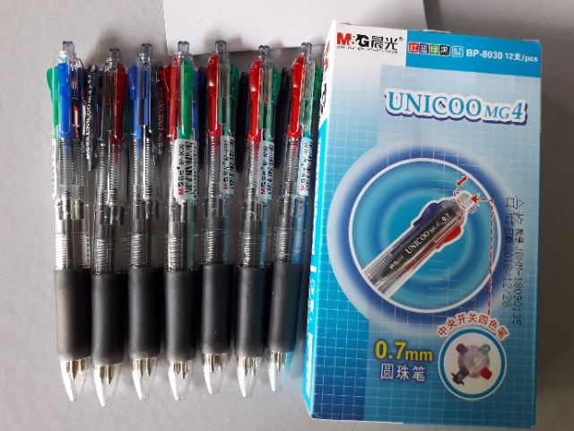 Combo 12 chiếc bút bi 4 màu M&amp;G (1 hộp)