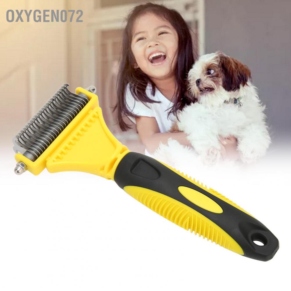 Oxygen072 Pet Deshedding Brush Ergonomic Prevent Slipping Easy Cutting Grooming Tool for Pets and Dogs