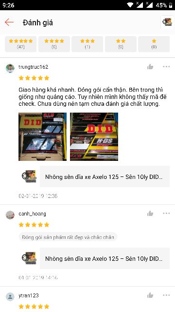 Nhông sên dĩa xe Axelo 125 – Sên 10ly DID HDS
