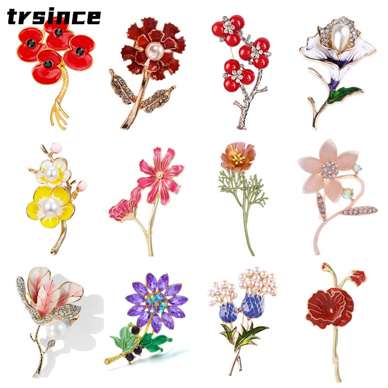 Trâm Cài Áo Hình Hoa Đính Ngọc Trai Sang Trọng Cho Nữ