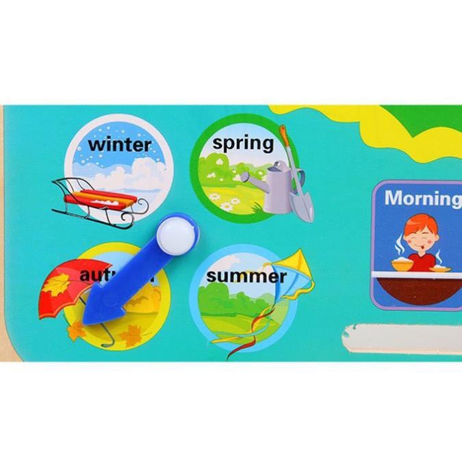 Đồ Chơi Đồng Hồ Lịch Đa Năng Con Ếch - Đồ Chơi Gỗ An Toàn Cho Bé,Học Tiếng Anh