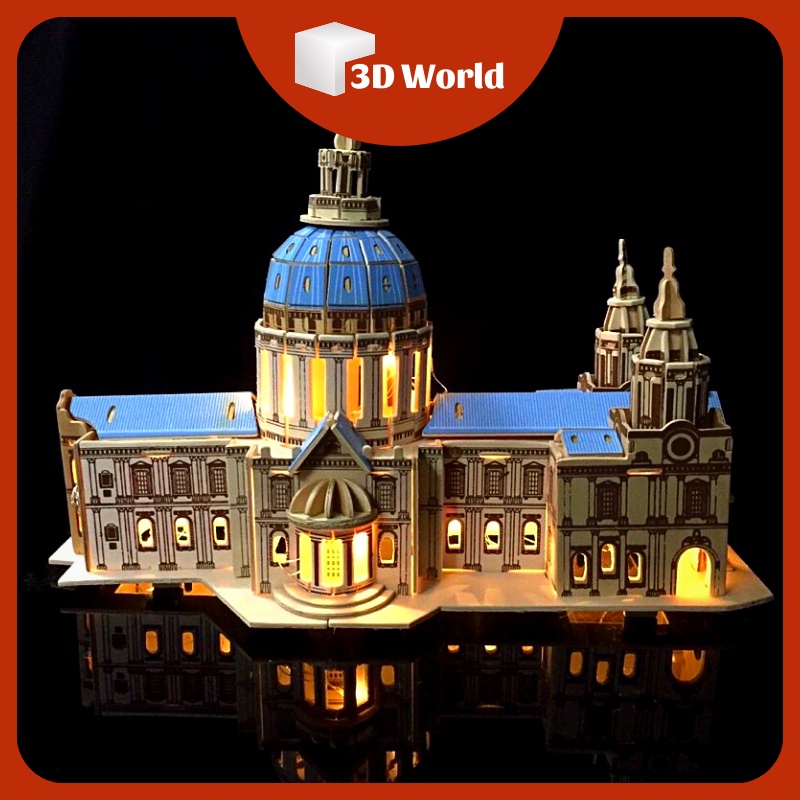 Mô hình gỗ lắp ghép trang trí 3D Nhà thờ chính tòa thánh Paul ( Nhà thờ ST.Paul )