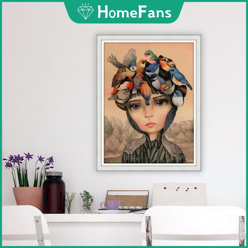 Bộ tranh đính đá 5D họa tiết hoạt hình phong cách Mosaic độc đáo kích thước 30X40cm