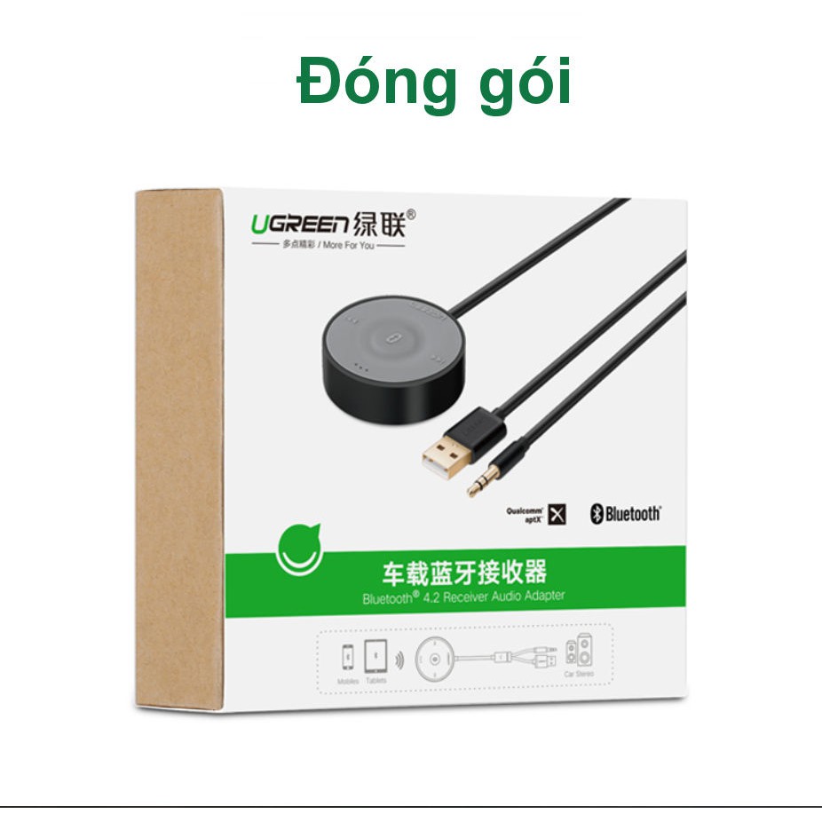 Bộ nhận Bluetooth4.2 sử dụng trên xe hơi hỗ trợ công nghệ aptX dài 1.2m UGREENCM12540760