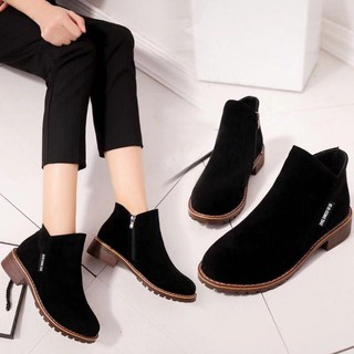 Giày bốt martin cổ thấp dày dặn thời trang cho nữ