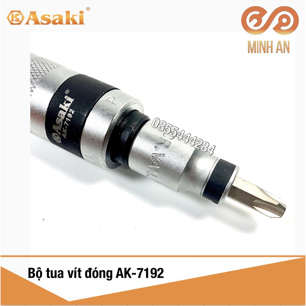 Bộ tua vít đóng ASAKI [HÀNG CHÍNH HÃNG] AK-7192 - Bộ mũi vít đóng 13 chi tiết chắc chắn, sắc sảo