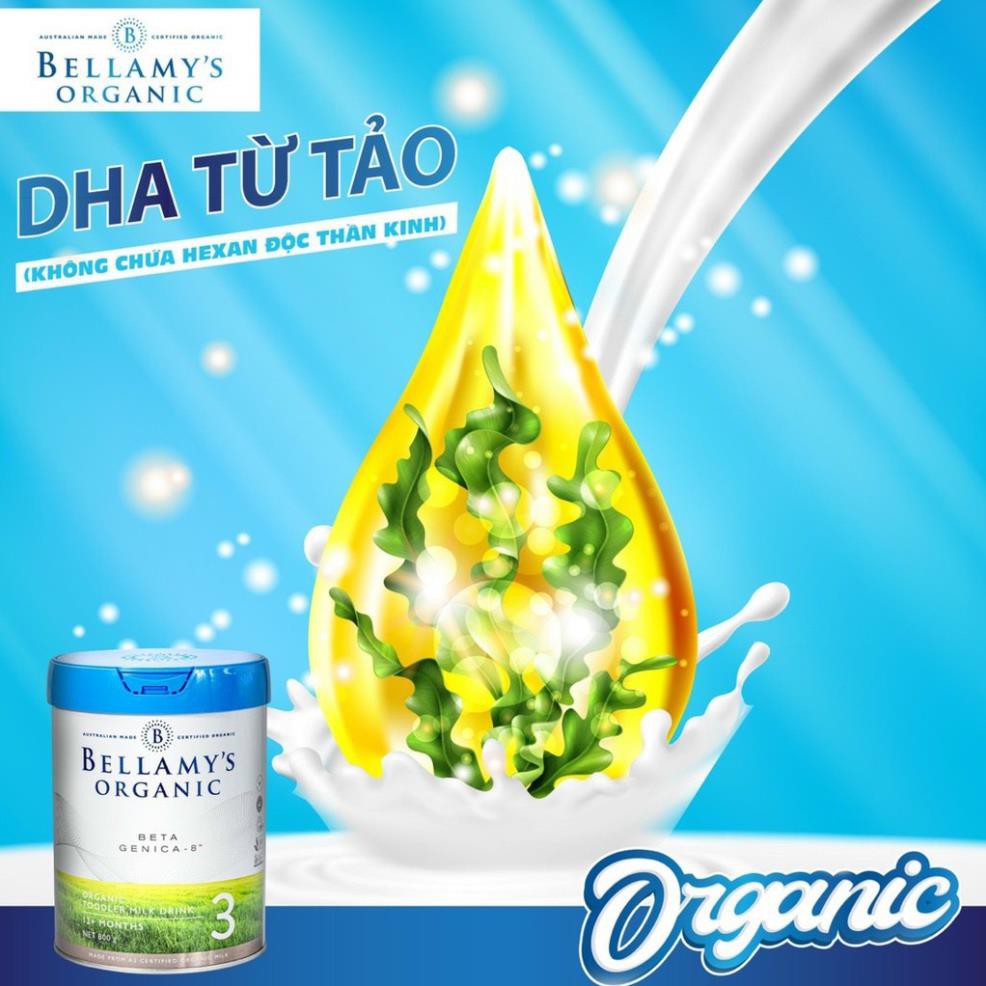 Sữa Bellamy's Organic Beta Genica - 8'' lon 800gr (đủ số)