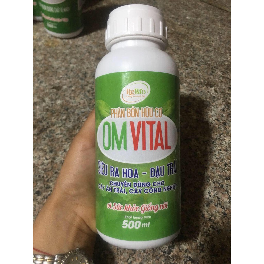 Chế phẩm sinh học OM VITAL(chai 500ml) - Siêu ra hoa Đậu quả - Chuyên dùng cho cây ăn trái, cây trông công nghiệp