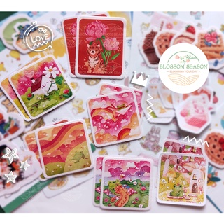 Set stickers/nhãn dán các hình vẽ minh họa dễ thương Frog Rainbow