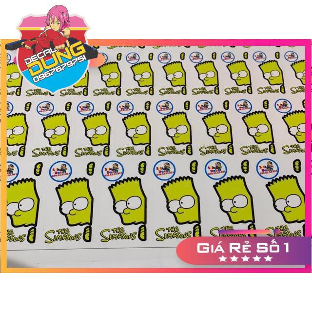 Tem Simpson dán trang trí bảng số