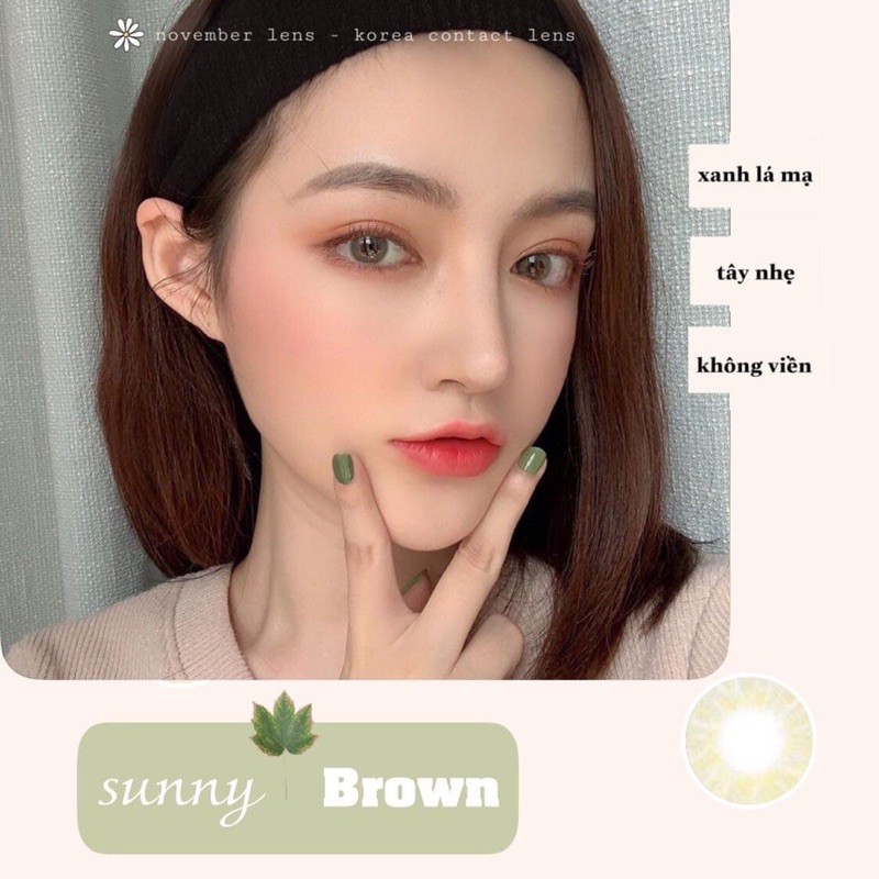 KÍNH ÁP TRÒNG SUNNY BROWN | Nâu tây ánh xanh lá mạ | BigBuy360 - bigbuy360.vn