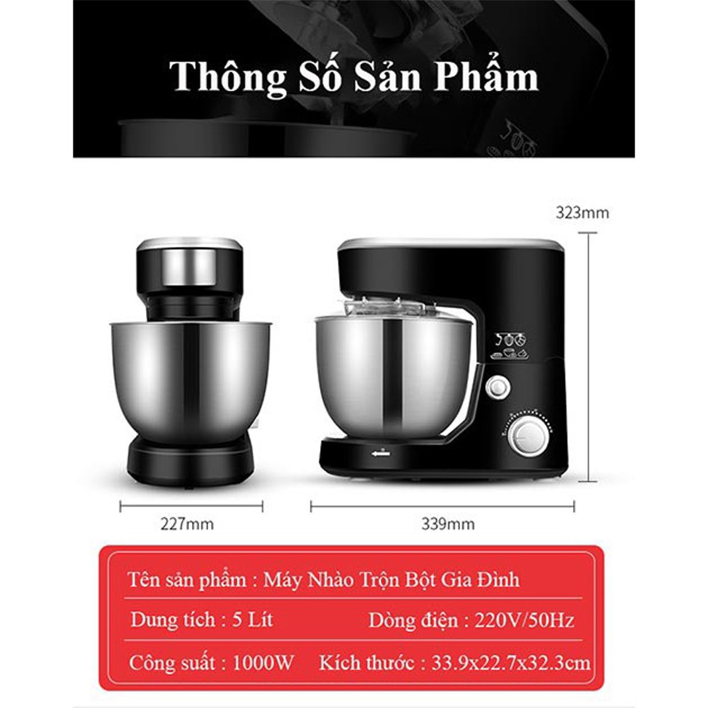 Máy trộn bột, nhồi bột, đánh trứng tự động Shinechef