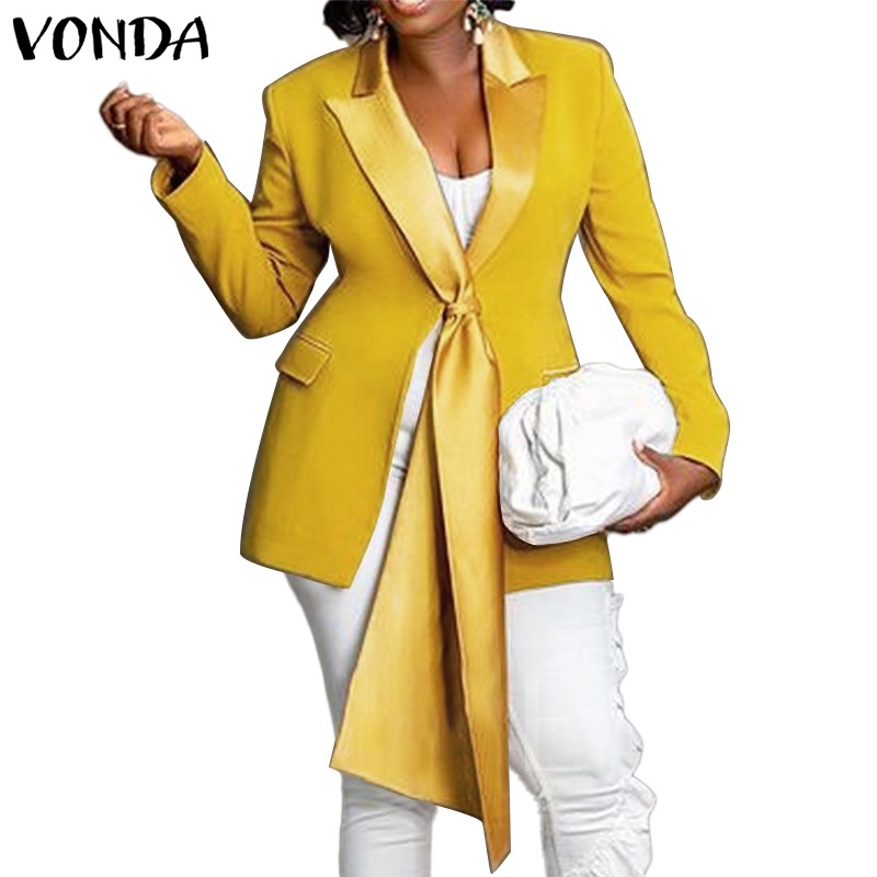 Áo Blazer 
VONDA Cổ Bẻ Dài Tay Màu Trơn Thời Trang Công Sở Cho Nữ | BigBuy360 - bigbuy360.vn