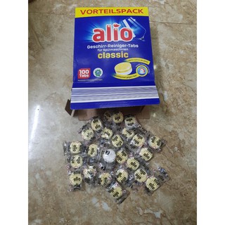 Sỉ / lẻ viên rửa bát alio 100v tổng hợp bột muối bóng dùng cho máy rửa bát