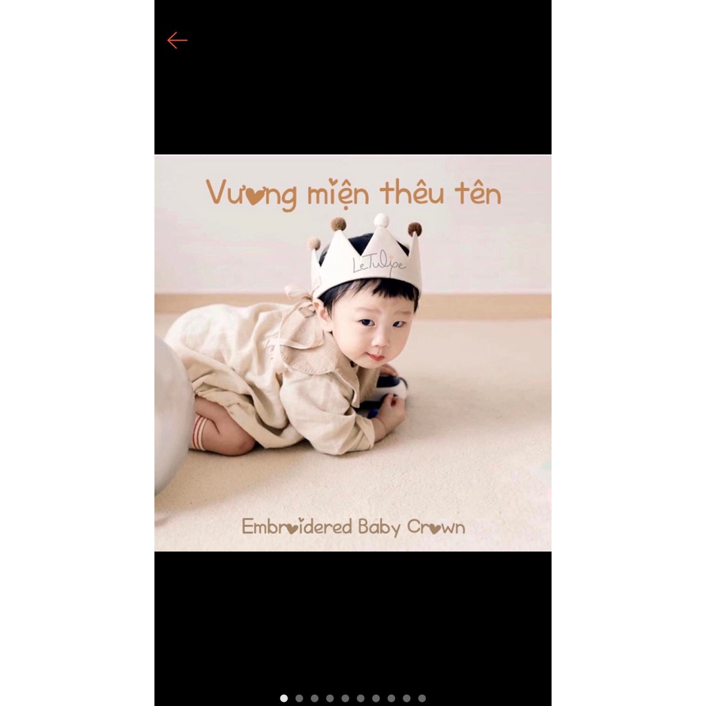 Set bộ công tử babycity cho bé trai chụp hình kèm nơ- mũ tỏi + vương miện thêu tên   6-16kg - shubi kids