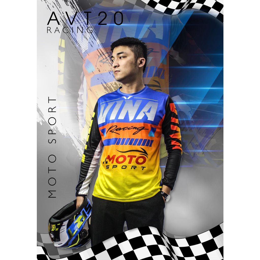 ÁO ĐUA XE MOTO, ĐAM MÊ TỐC ĐỘ AVT20 VINA AUTHENTIC CAO CẤP, PHONG CÁCH THỂ THAO, CO GIẢN, HỢP THỜI TRANG