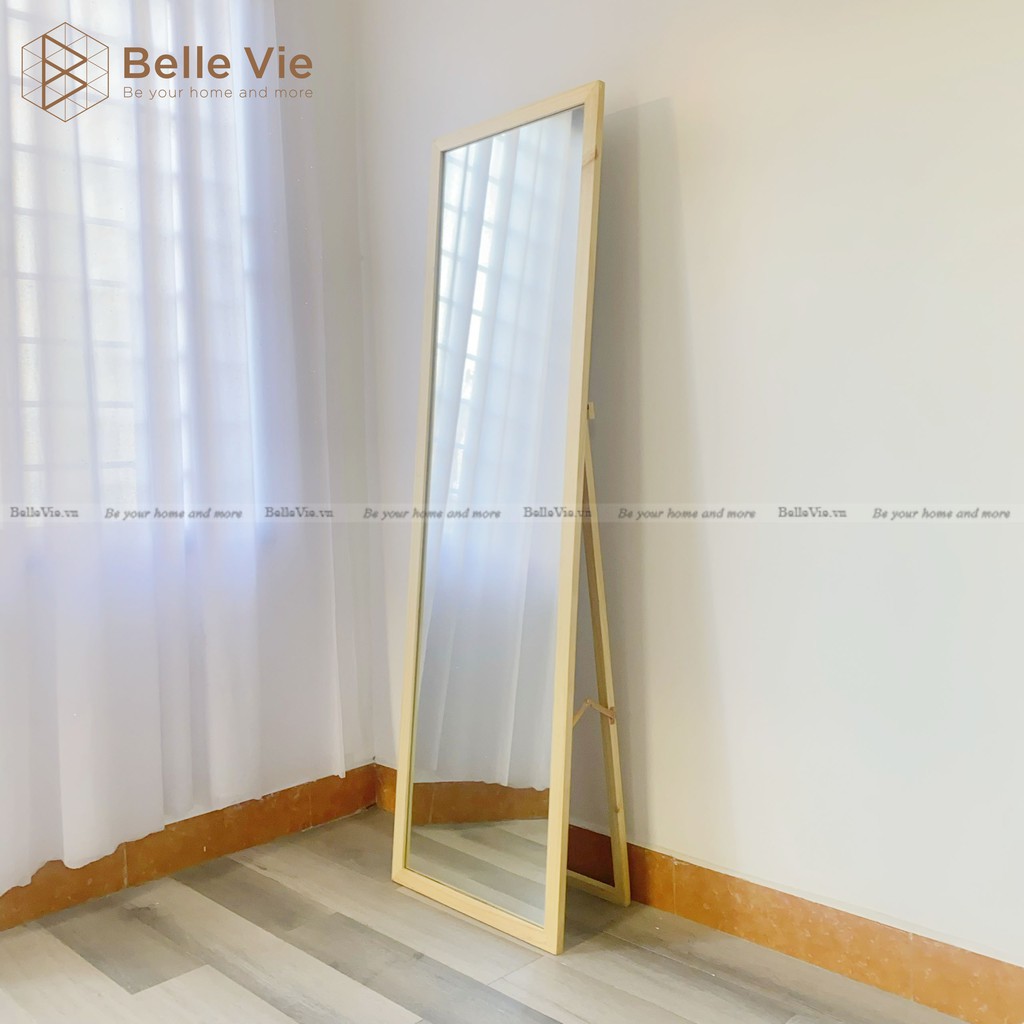 Gương Đứng Soi Toàn Thân Viền Khung Gỗ BellVie 50Cm x 170Cm Mirror Natural