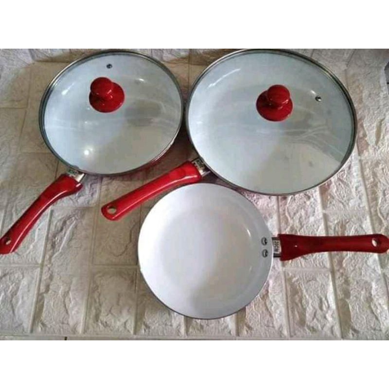 Bộ 3 chảo màu đỏ,,,