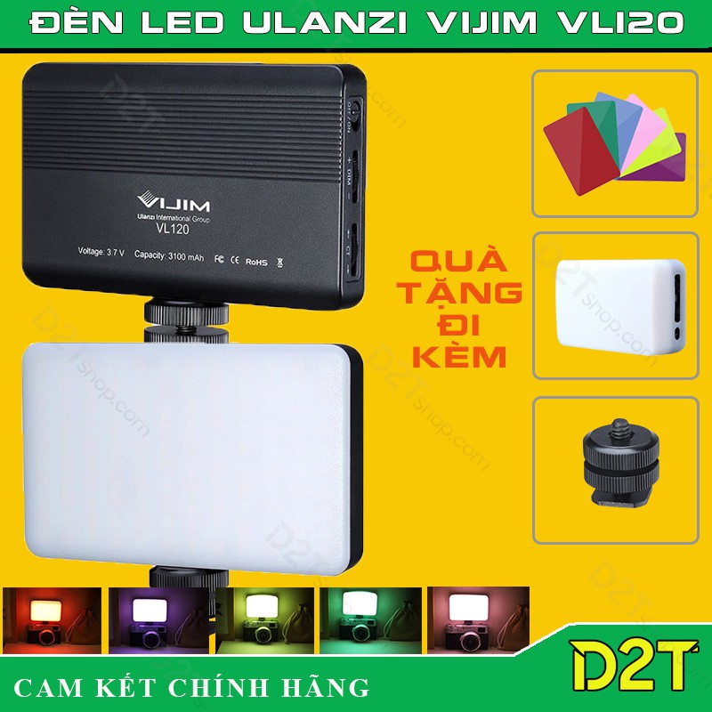 Đèn LED Ulanzi VIJIM VL120 LED phiên bản mới, có pin sạc trợ sáng quay phim cho điện thoại, máy ảnh.