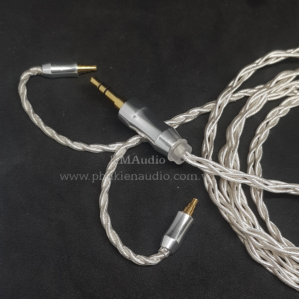 Dây tai nghe đồng mạ bạc OFC 1.2mm tết 4 - Sennheiser IE40 Pro