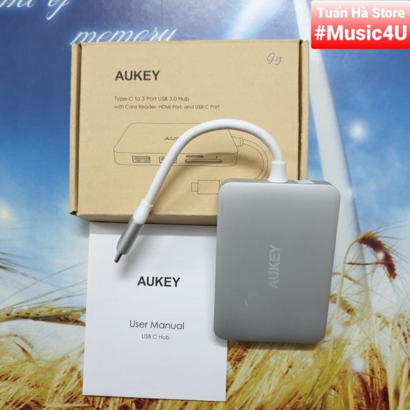 Bộ cáp chuyển đổi Hub 7 in 1 Aukey CB-C49 Type C to sang HDMI USB3.0 SD cho Samsung Dex Laptop Macbook