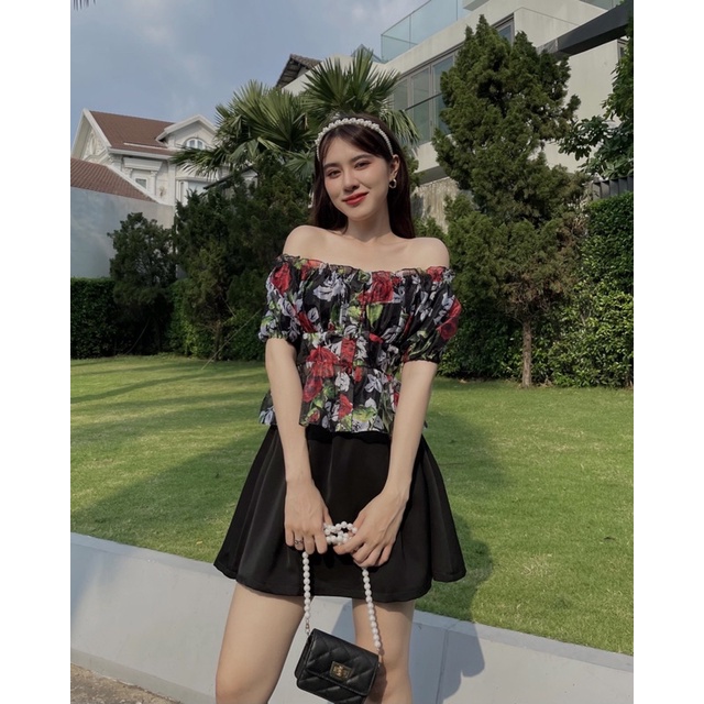 Áo hoa bẹc vai xinh cho Hè