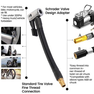 Vòi Bơm Hơi Lốp Xe Vòi Adapter Khóa Không Chuck Bao Đường Chỉ May Bền Bỉ